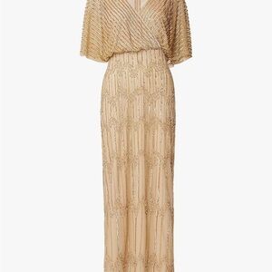 Adrianna Papell Gold Maxi Dress